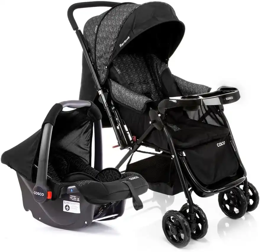 Carrinho com Bebê Conforto Cosco Travel System Reverse